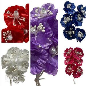 Bunches of Polyester Craft Flower Stems for All Occasions Party Supplies
